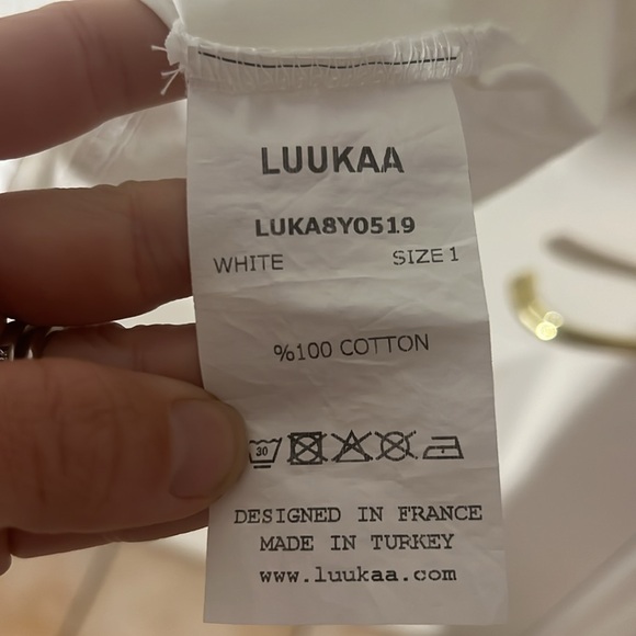 Luukaa White Tulip Sleeveless Dress 100% Cotton, Sz 8 - Picture 4 of 6